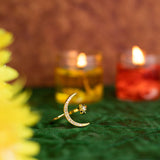 Crescent Moon Star Gold Ring - Xctasy
