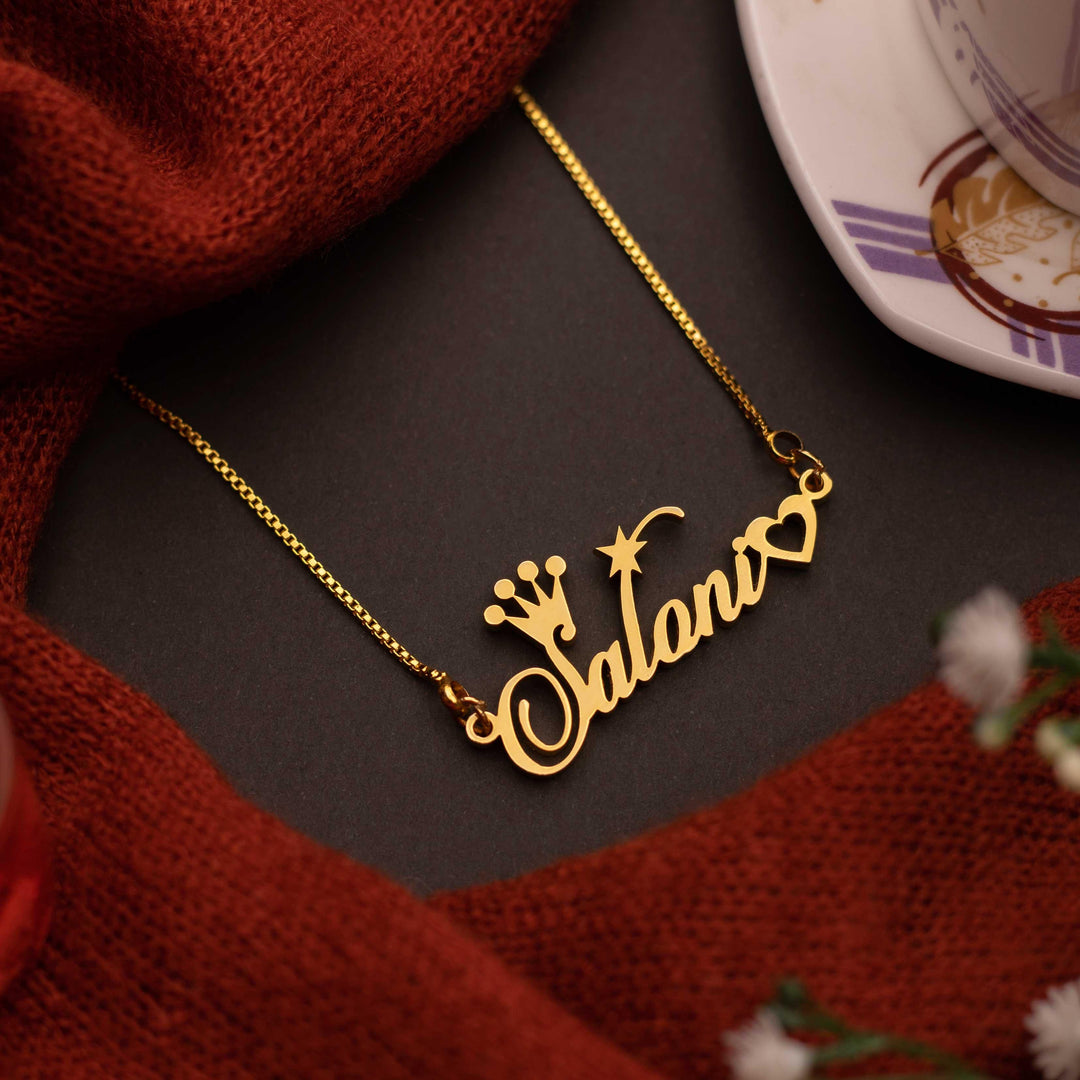 Xctasy Special Style Name Necklace - Gold - Xctasy