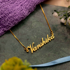 Simple Style Name Necklace - Gold - Xctasy