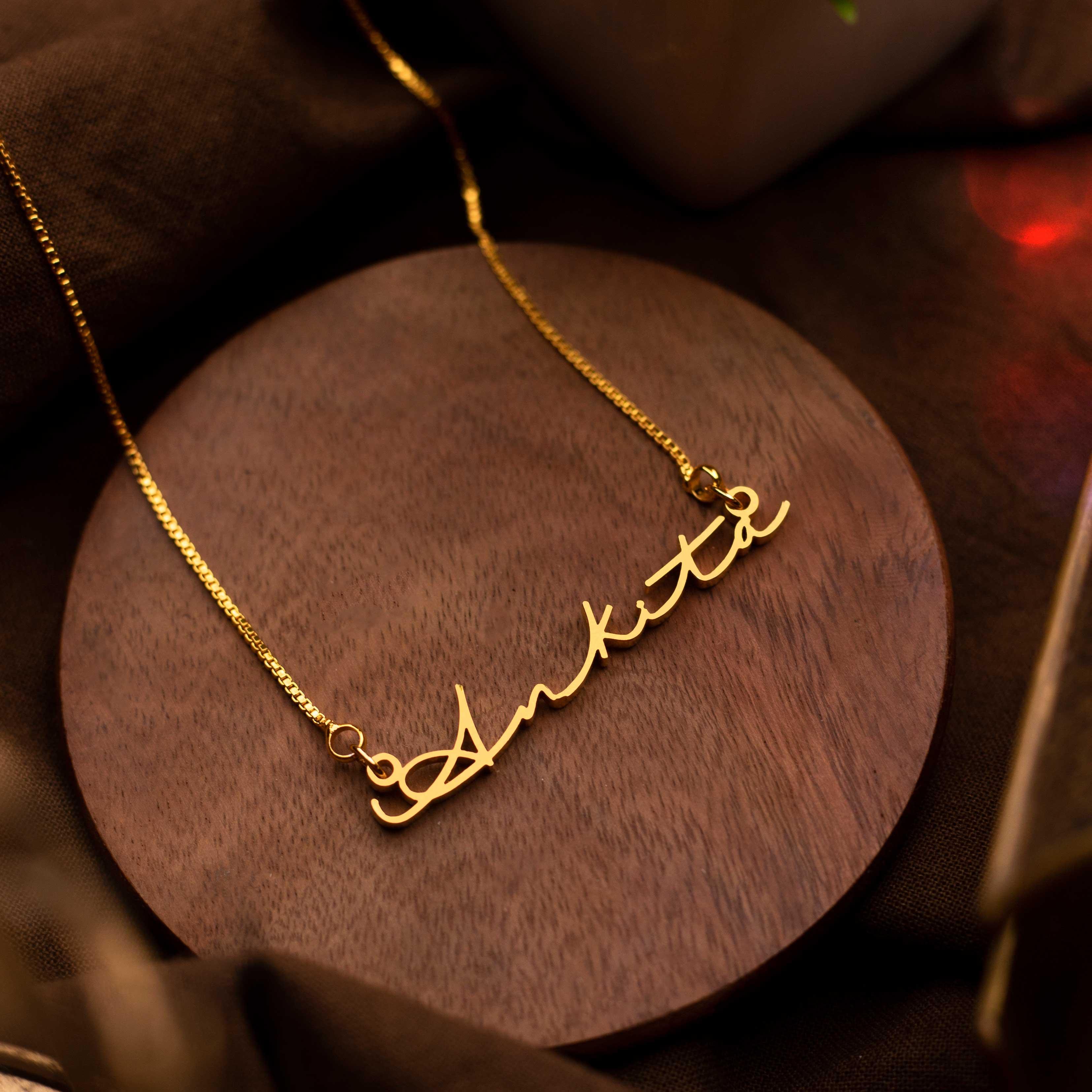 Custom Engraved Ankita Name Gold Chain CUSTOMIZED Personalised