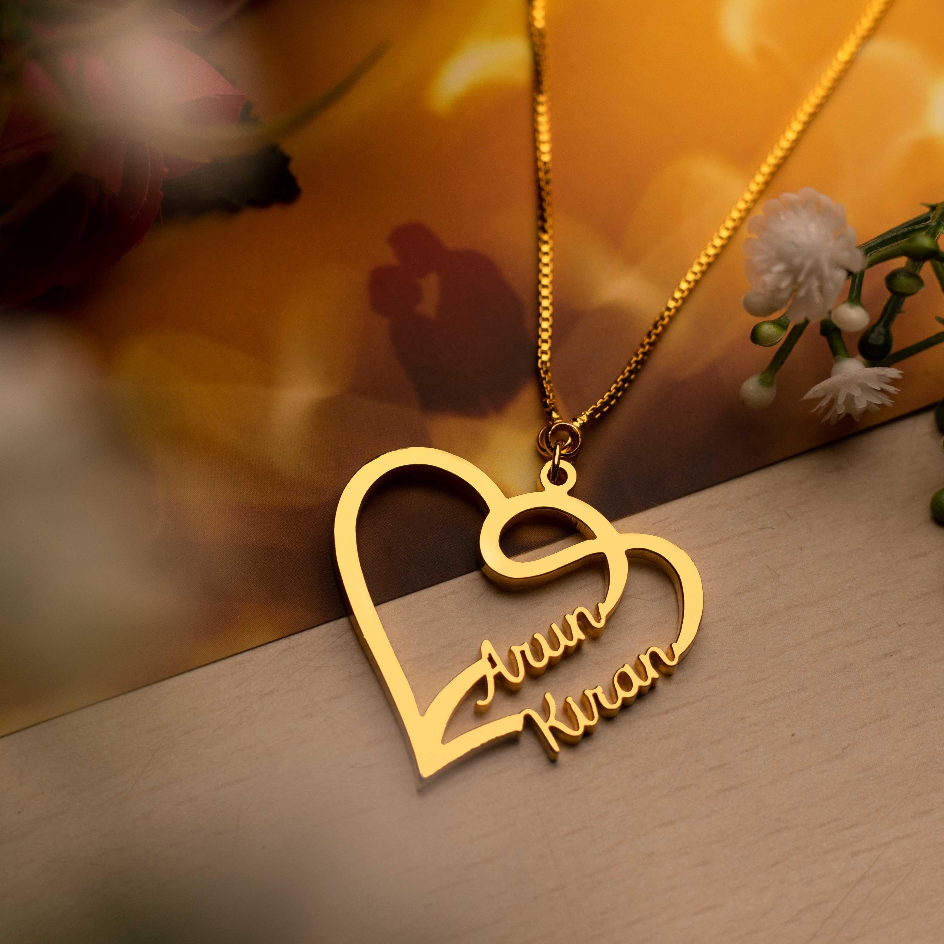 Special Love Style Couple Name Necklace - Gold - Xctasy
