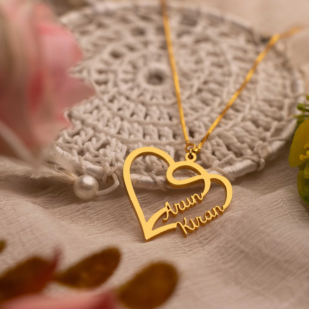 Special Love Style Couple Name Necklace - Gold - Xctasy