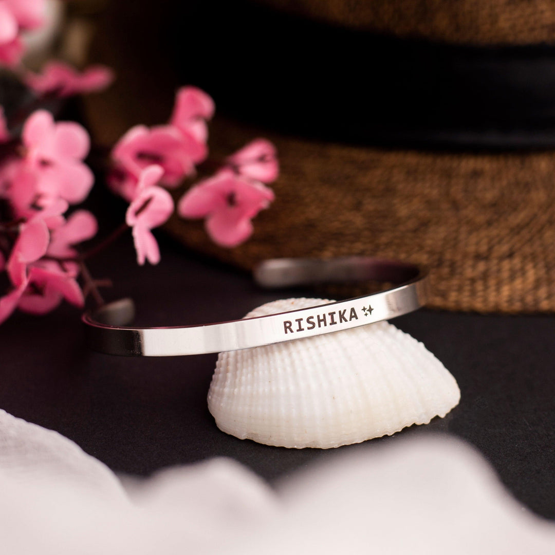 Personalised Silver Christening Bangle Bracelet – Peach Bomb Jewellery &  Accessories