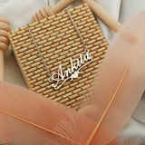 Bottom Heart Style Name Necklace - Silver - Xctasy