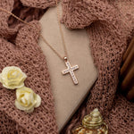 Load image into Gallery viewer, Holy Cross Rose Gold Necklace