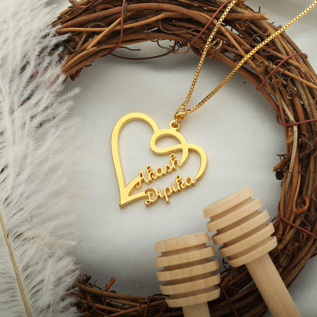 Special Love Style Couple Name Necklace - Gold - Xctasy
