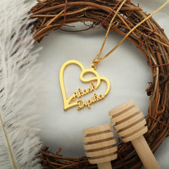 Special Love Style Couple Name Necklace - Gold - Xctasy